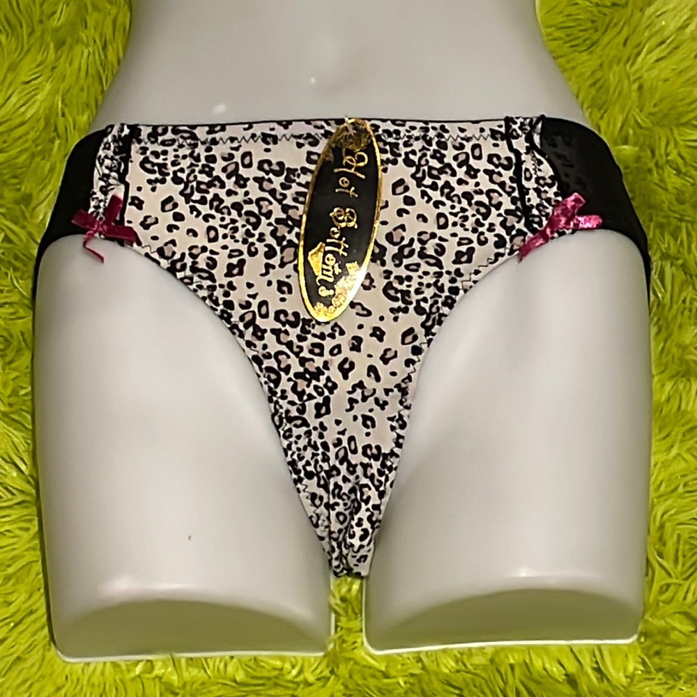 Bikini Panties Black/with Leopard Print Size S